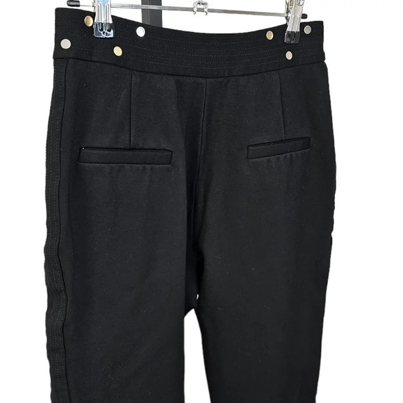 Sandro Paris Womens High Waisted Crop Straight Leg Pants Studded Waist  Size M - Picture 5 of 10